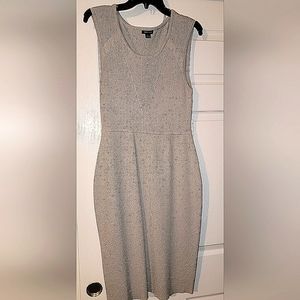 Silver Knit Midi Sleeveless Party / Cocktail Dress NWOT Large L -I Heart Ronson